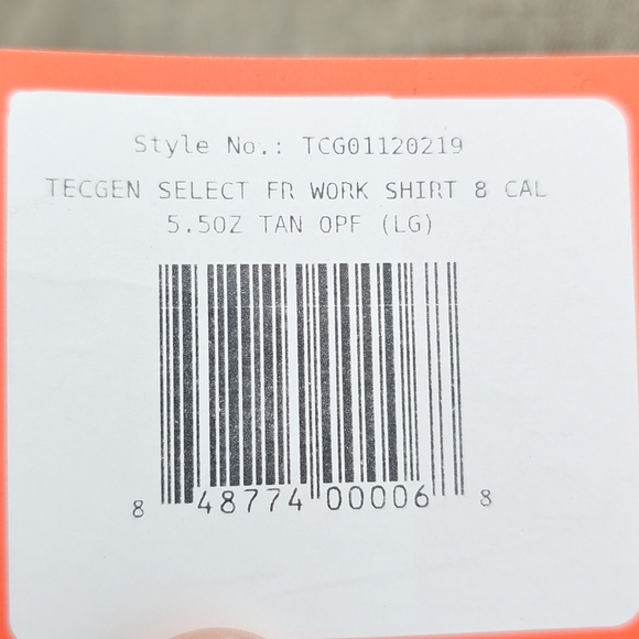 Men's Beige Casual Button Down Shirt FR FLAME RESISTANT - Picture 4 of 6